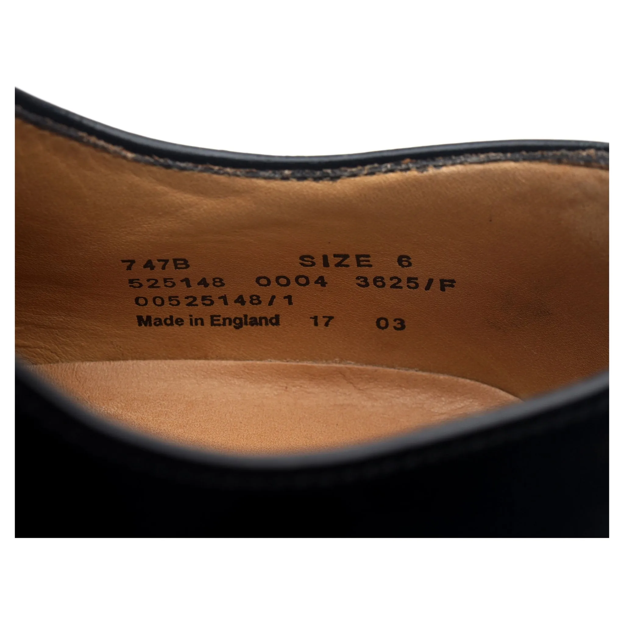 '747' Black Leather Oxford UK 6 F