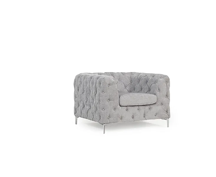 Alegra Grey Plush Armchair