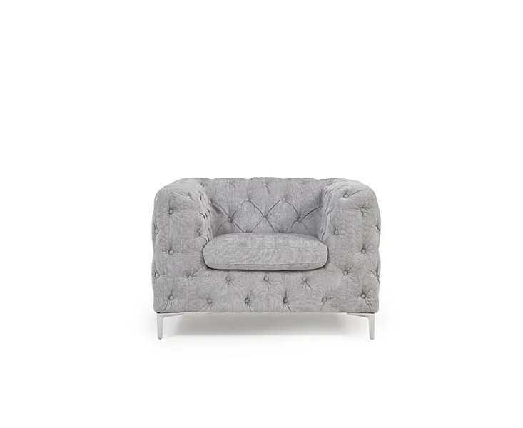 Alegra Grey Plush Armchair