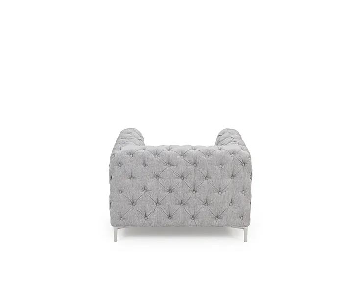 Alegra Grey Plush Armchair