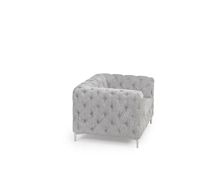 Alegra Grey Plush Armchair