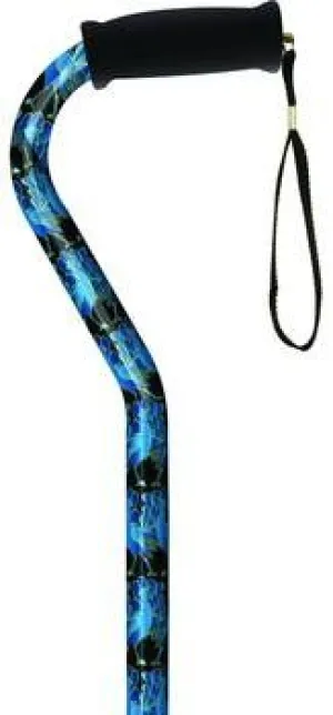 Alex Orthopedic 21163 Offset Handle Cane Blue Peacock. 1 each