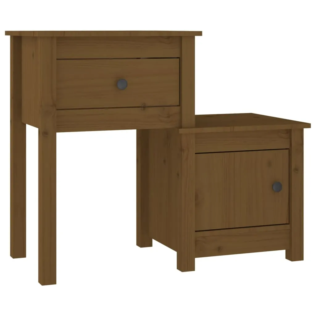 Bedside Cabinet 2pcs Honey Brown 79.5x38x65.5cm Solid Wood Pine