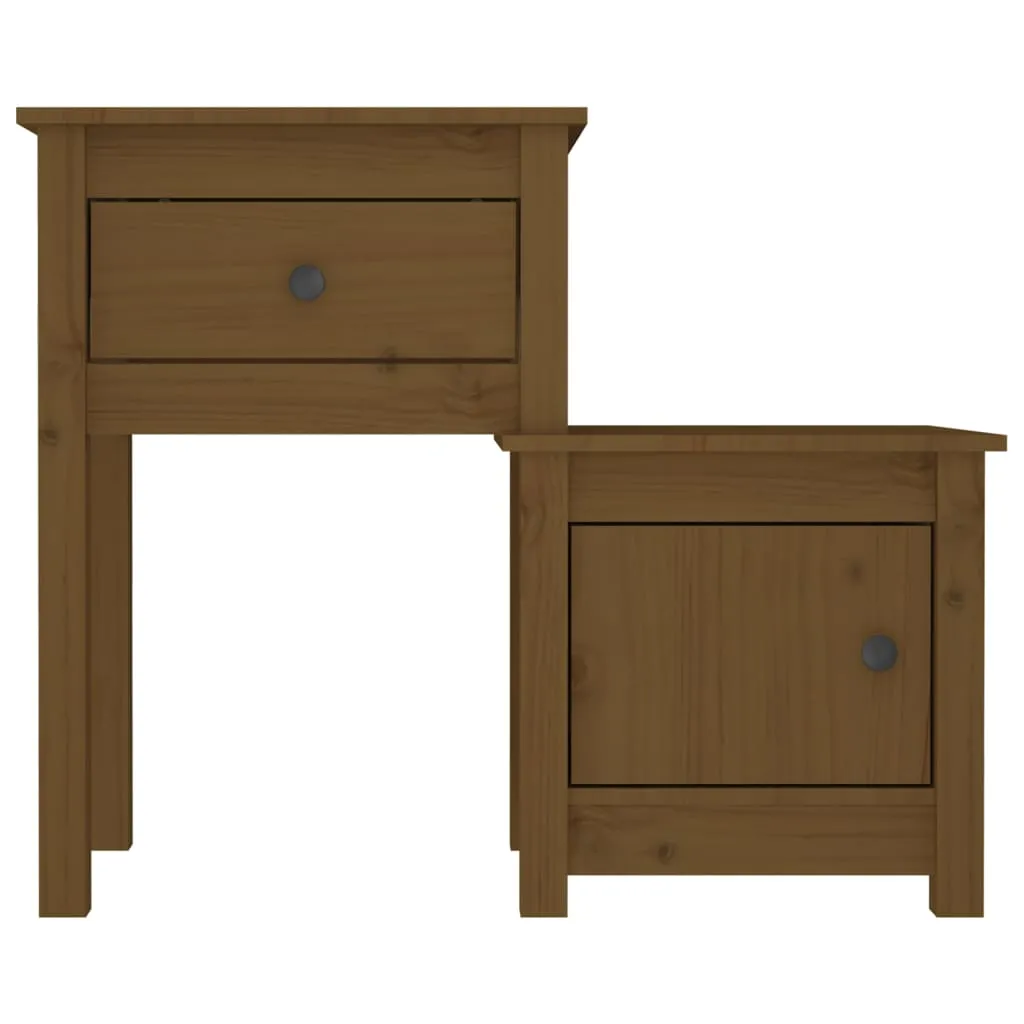 Bedside Cabinet 2pcs Honey Brown 79.5x38x65.5cm Solid Wood Pine