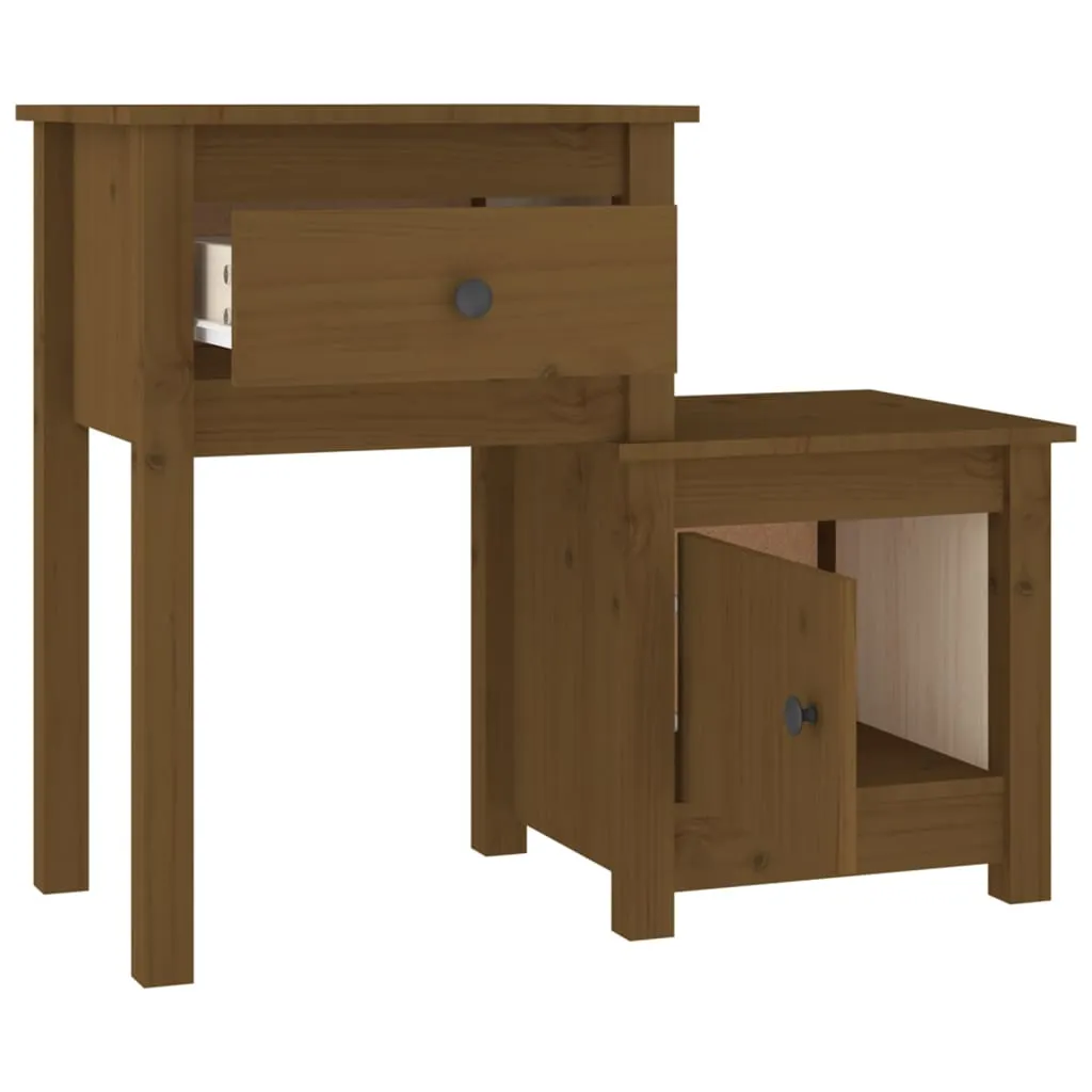 Bedside Cabinet 2pcs Honey Brown 79.5x38x65.5cm Solid Wood Pine