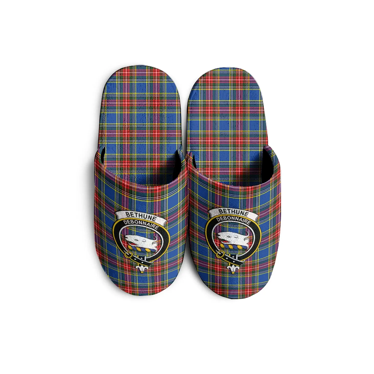 Bethune Tartan Home Slippers with Family Crest