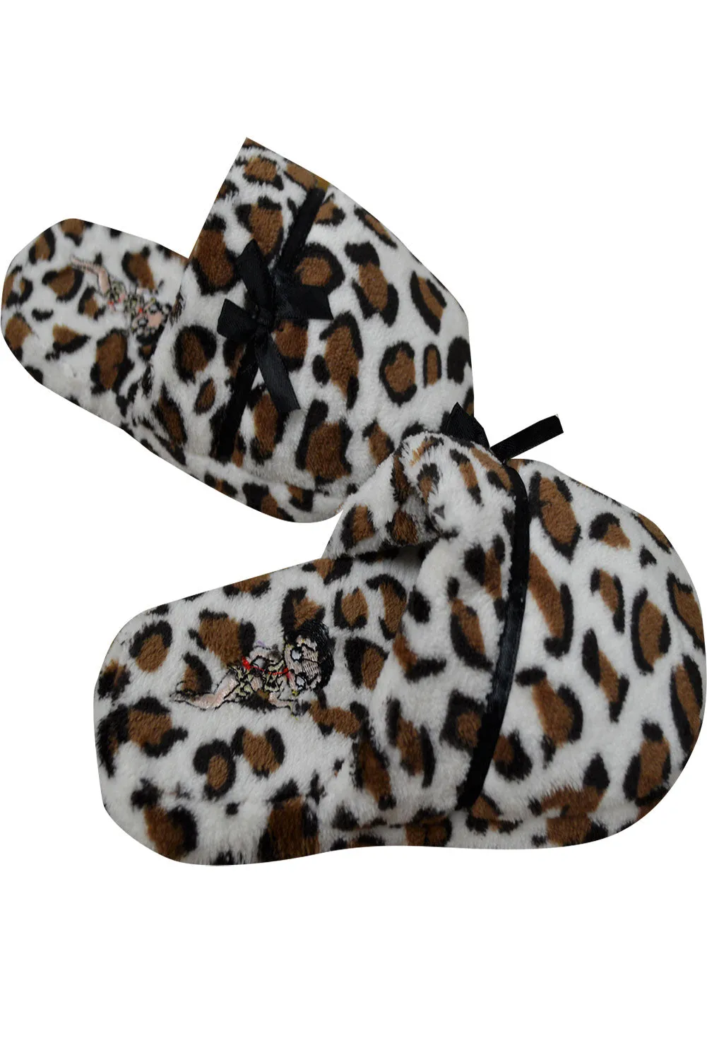 Betty Boop Leopard Print Scuff Slippers