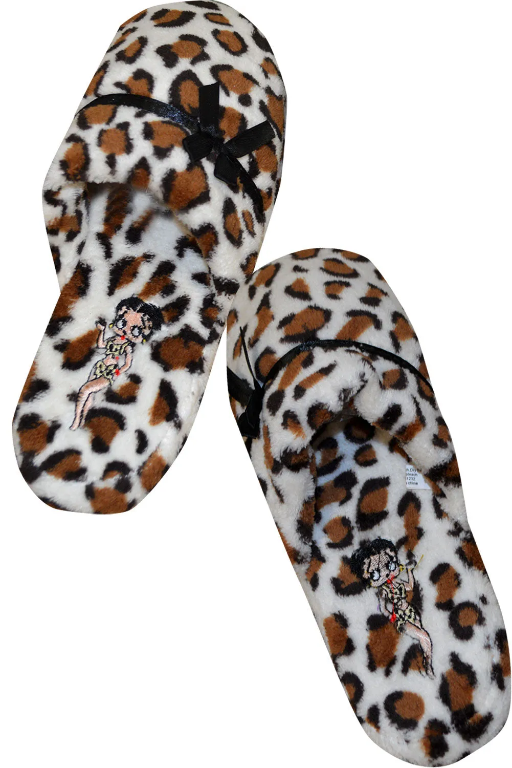 Betty Boop Leopard Print Scuff Slippers