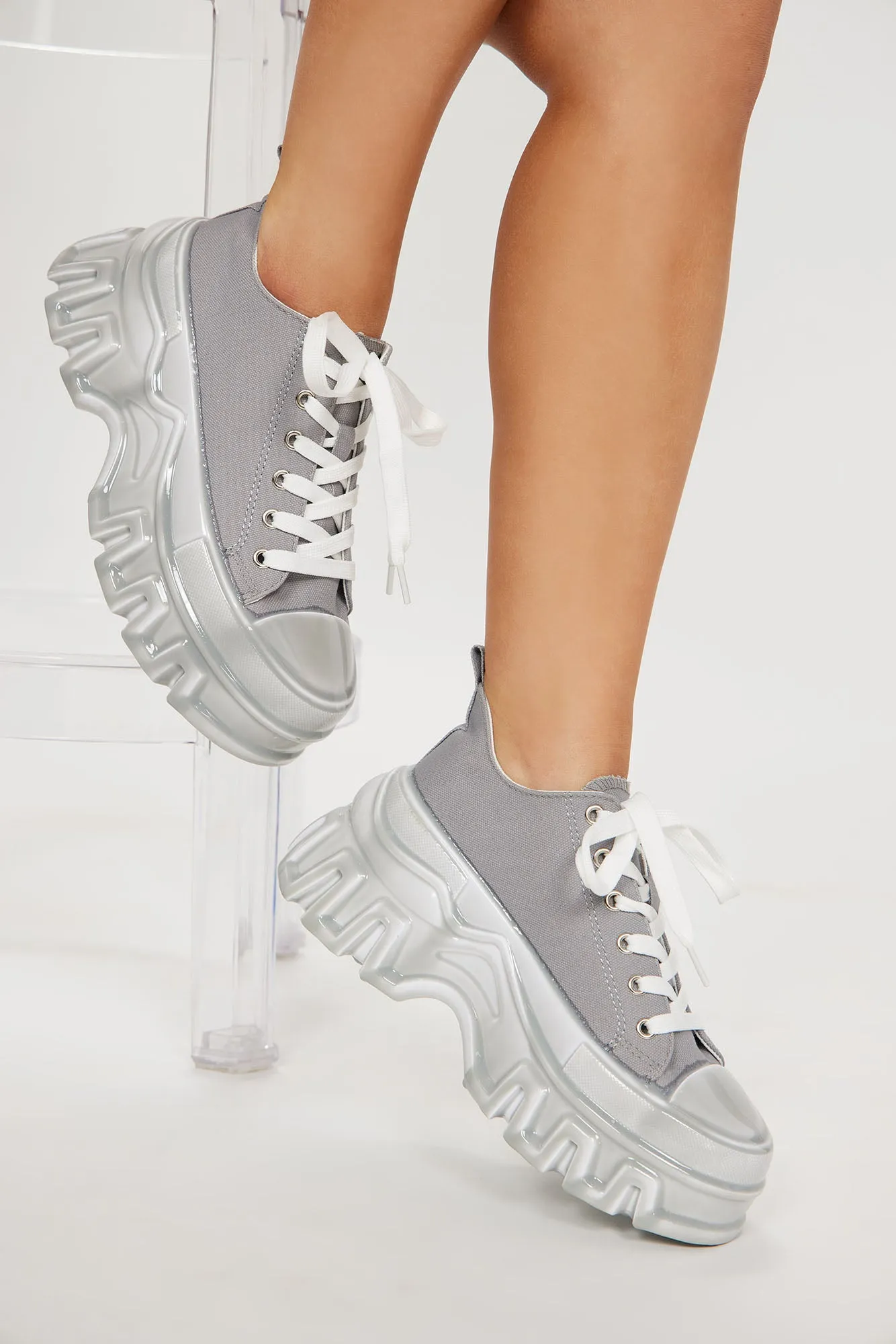 Bianca Platform Sneakers - Grey