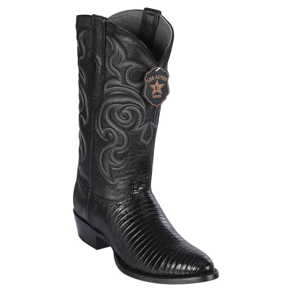 Black Lizard Cowboy Boots R-Toe