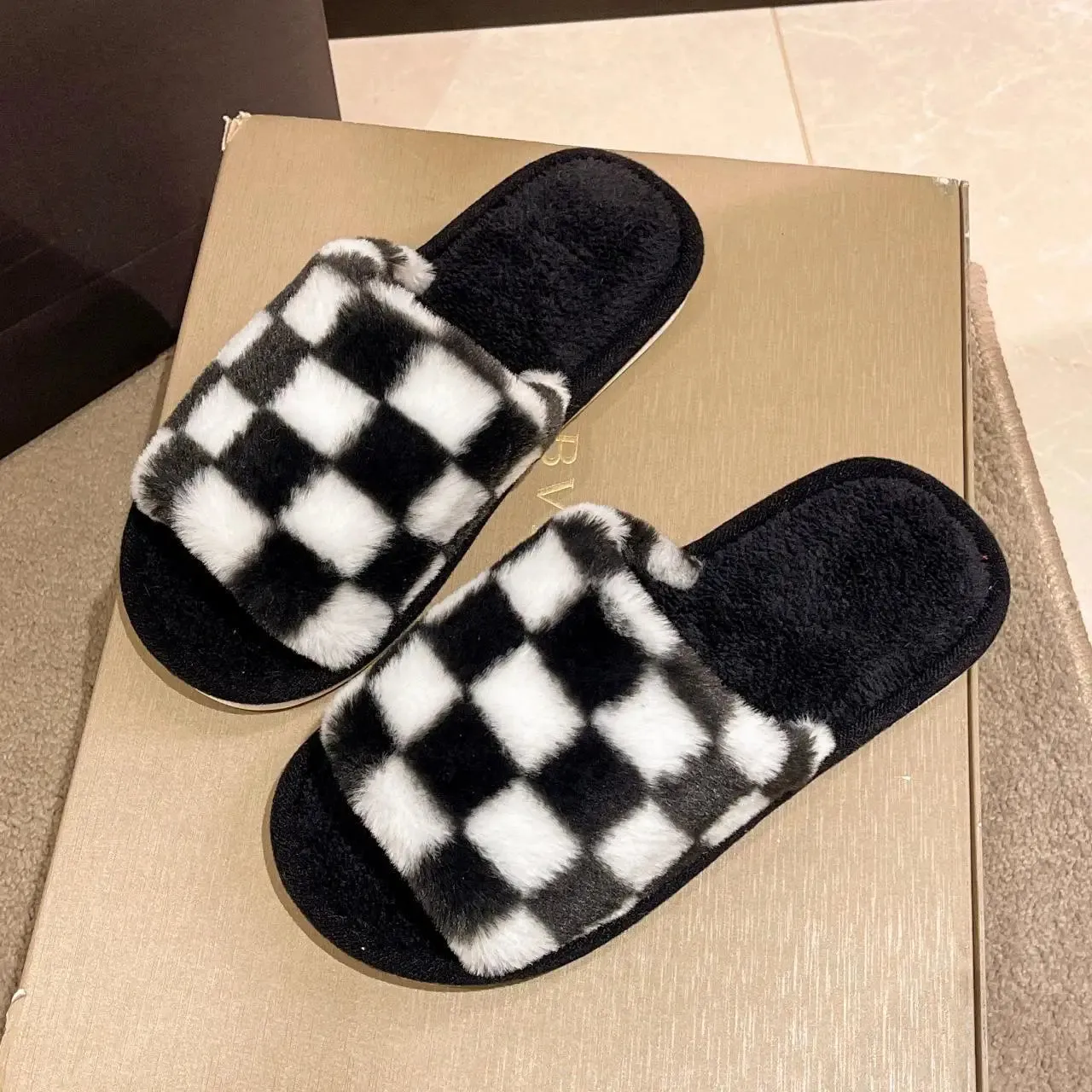 Checkerboard Slippers for Women