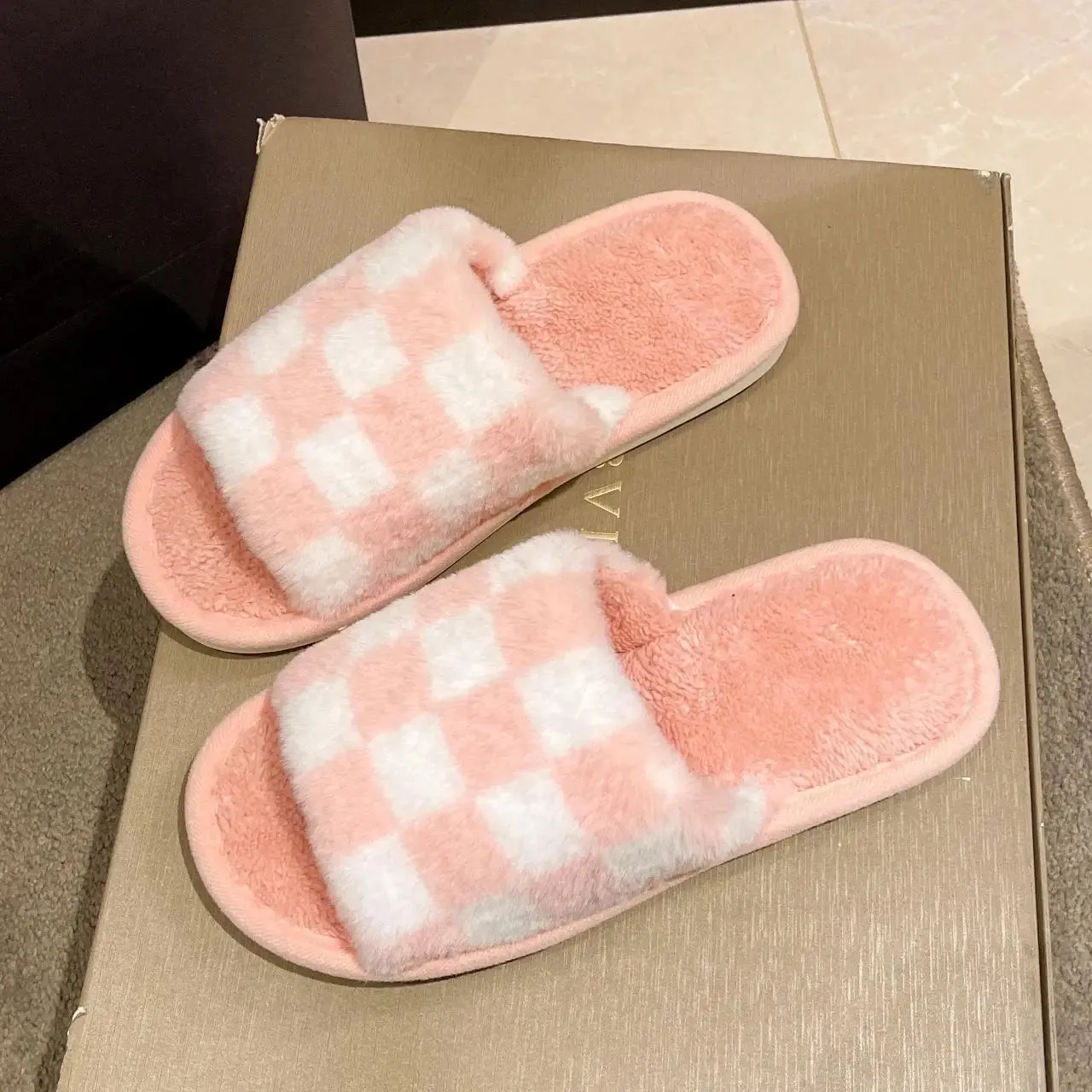 Checkerboard Slippers for Women