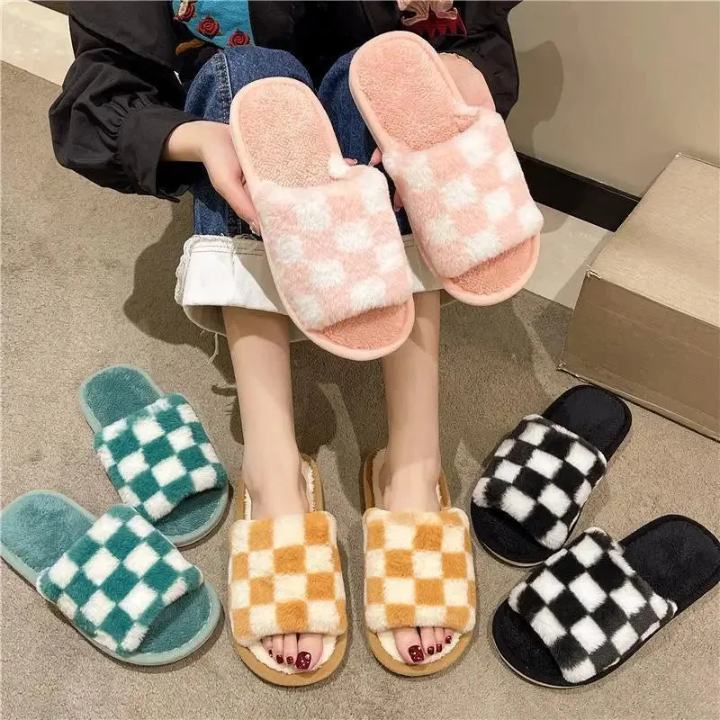 Checkerboard Slippers for Women