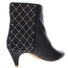 DOLCE VITA - DOT BLACK LEATHER STUDDED BOOTIES **FREE SHIPPING**