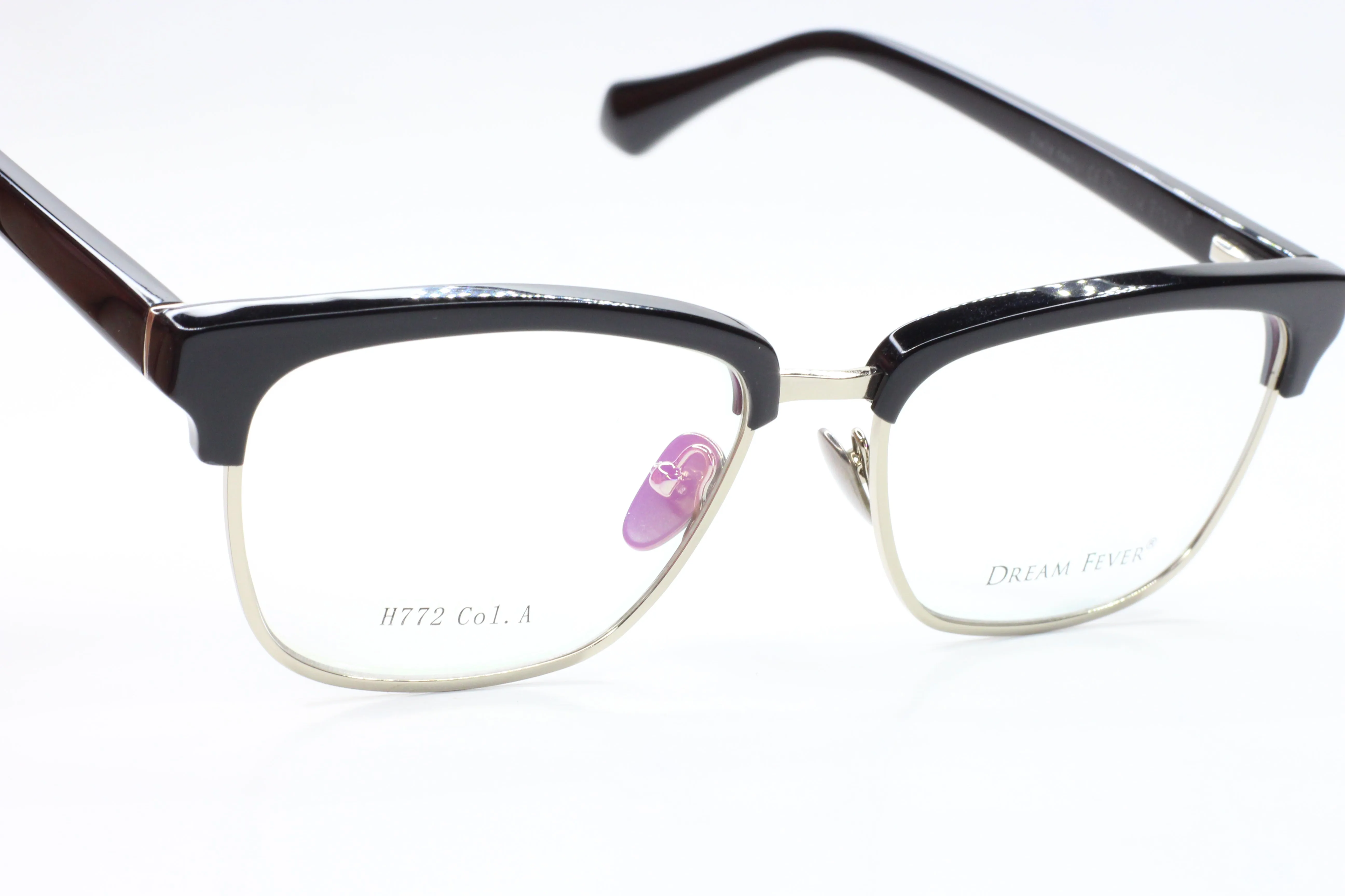 Dream Fever H772 Black Silver Clubmaster Designer Italy Eyeglasses