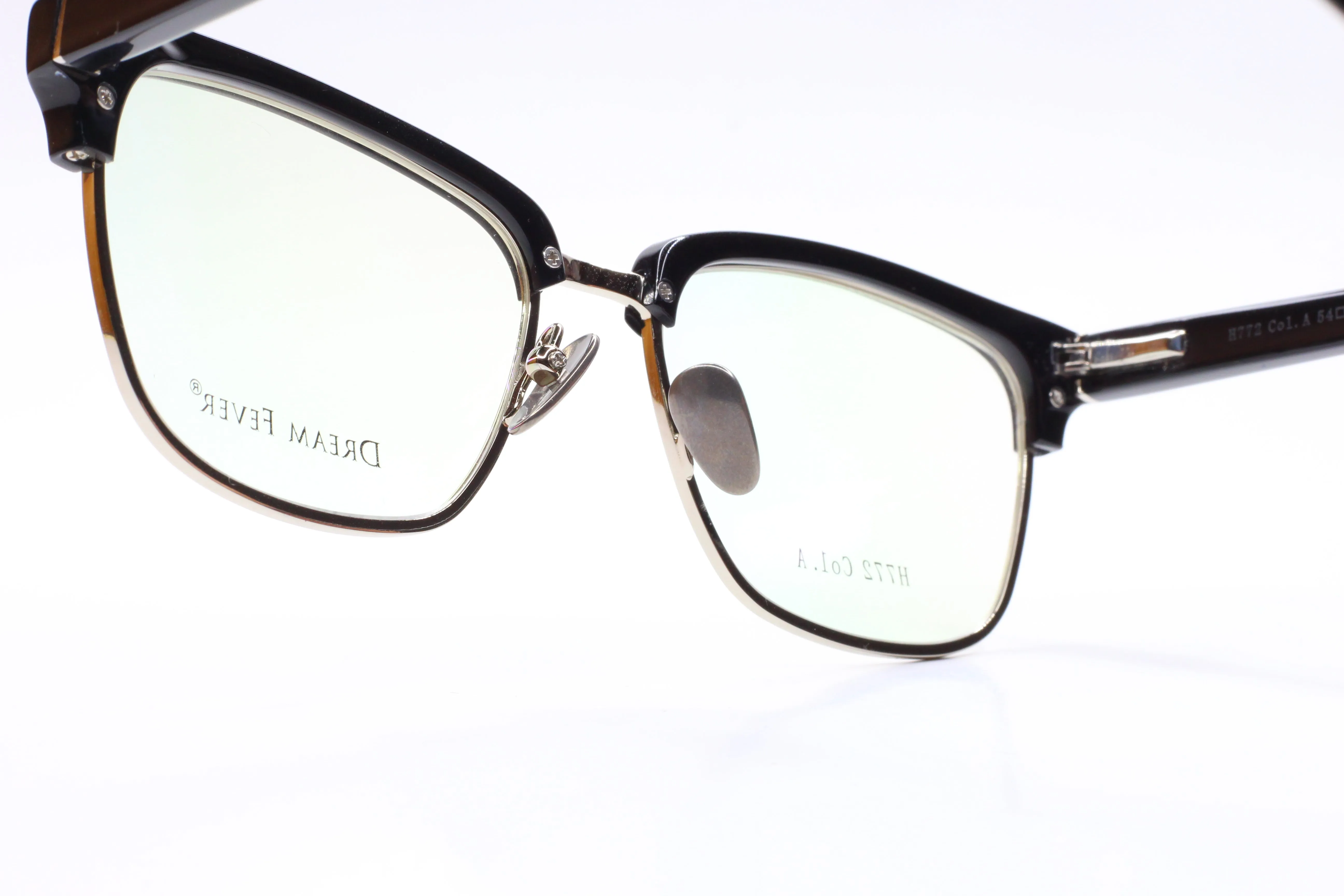 Dream Fever H772 Black Silver Clubmaster Designer Italy Eyeglasses