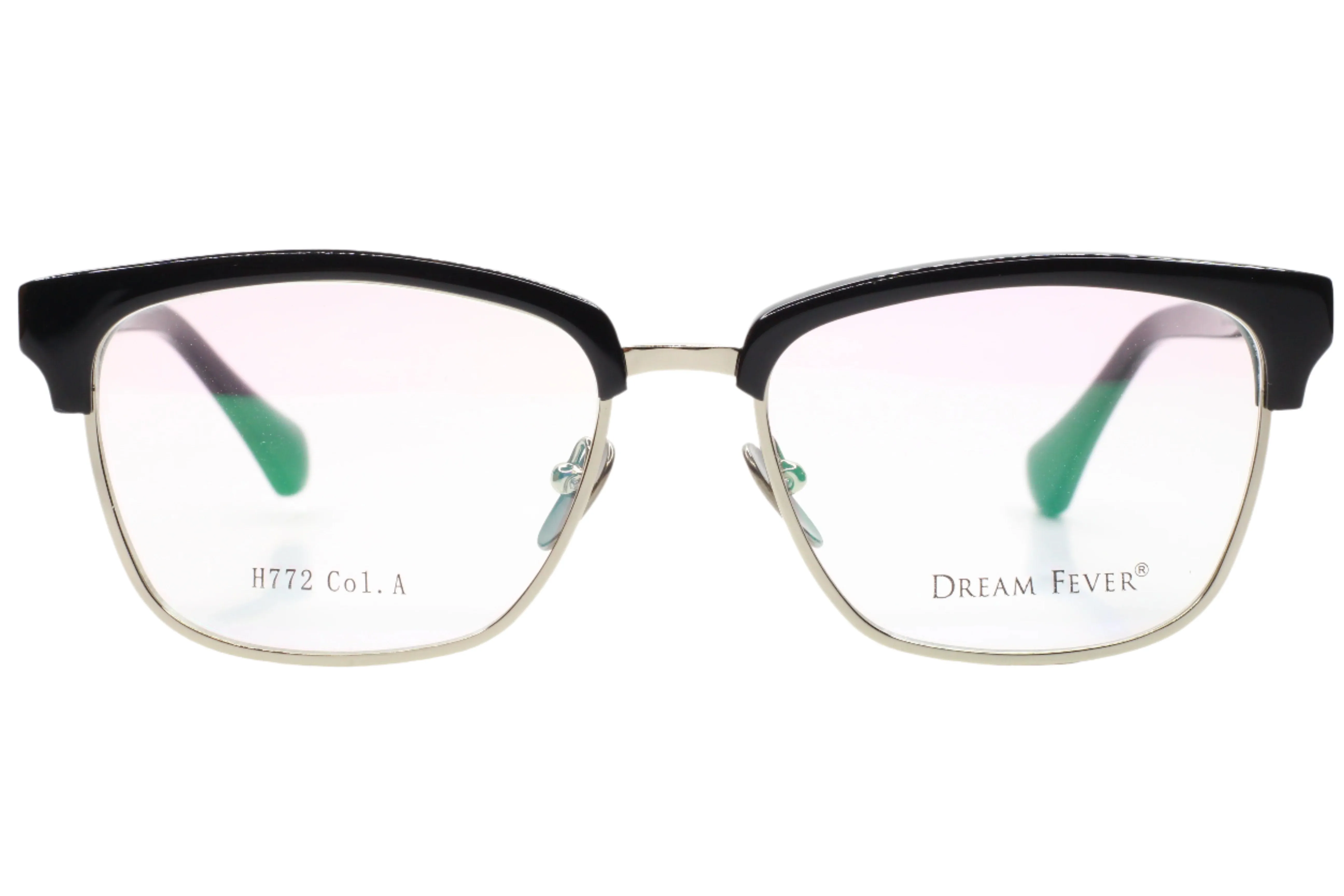 Dream Fever H772 Black Silver Clubmaster Designer Italy Eyeglasses