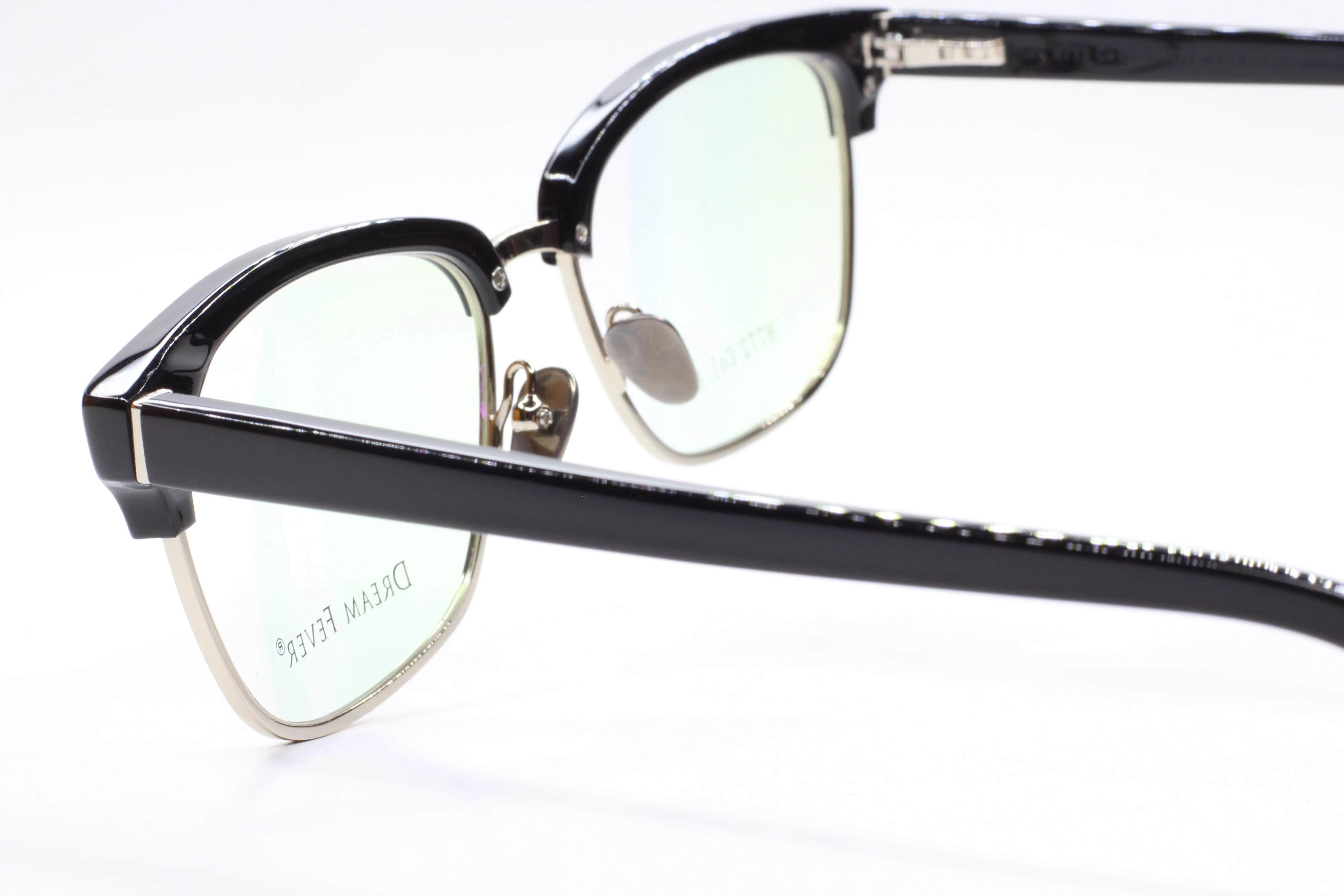 Dream Fever H772 Black Silver Clubmaster Designer Italy Eyeglasses