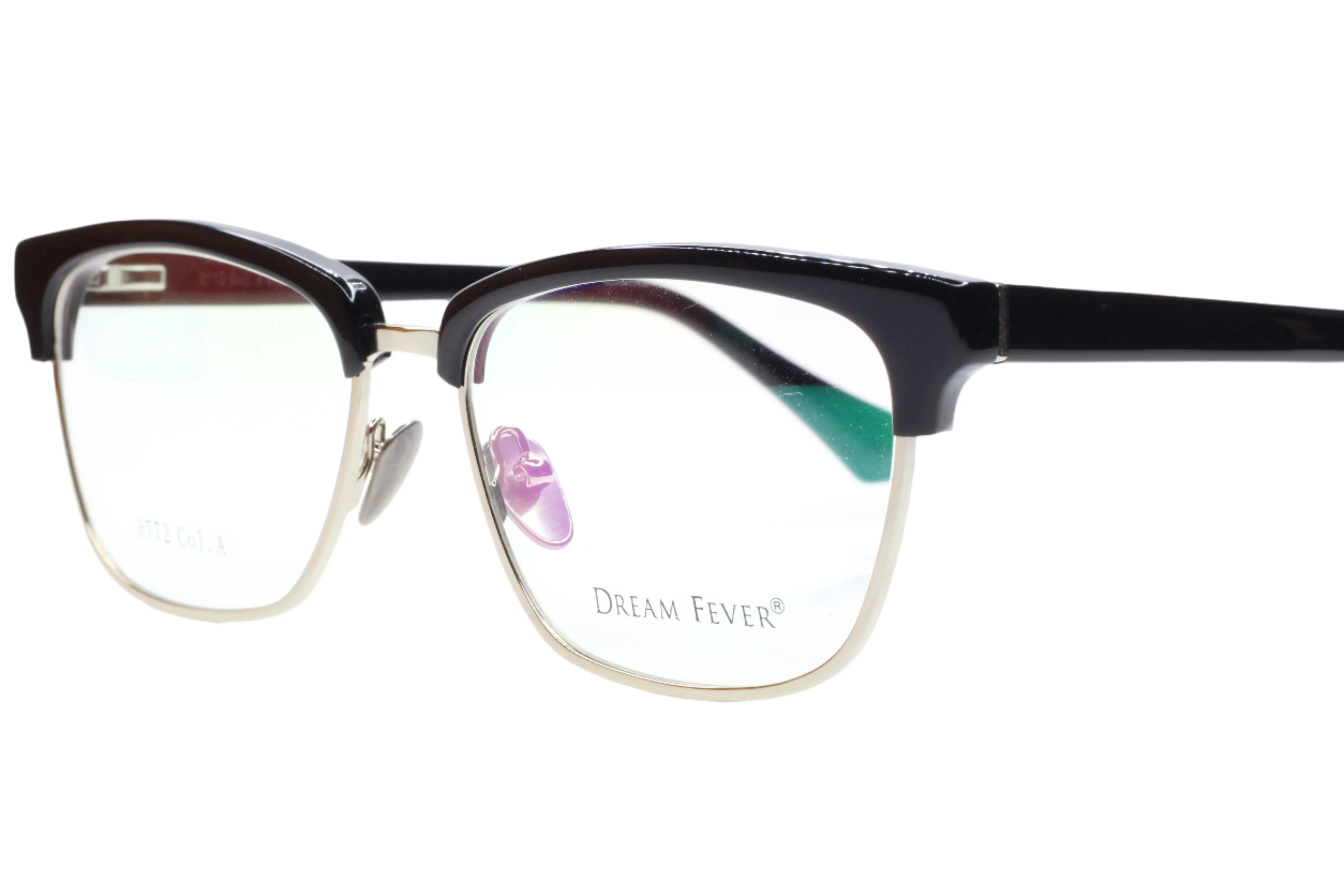 Dream Fever H772 Black Silver Clubmaster Designer Italy Eyeglasses