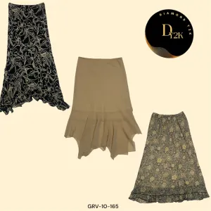 Earthy Elegance: Y2K Brown Poly Skirts (GRV-10-165)