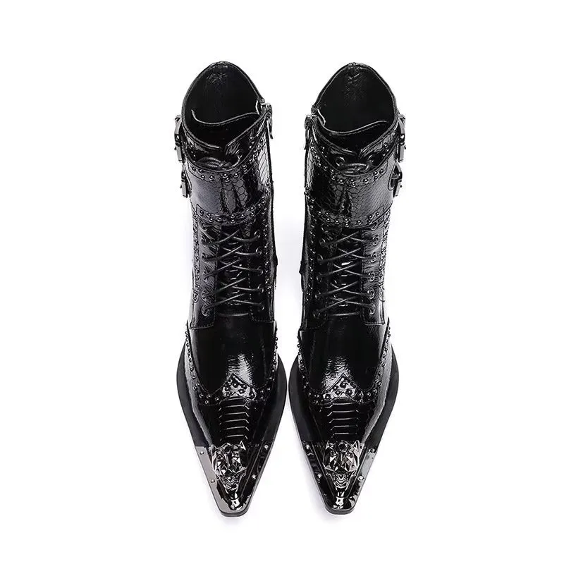 Elegant Pointed-Toe Men's Ankle Boots