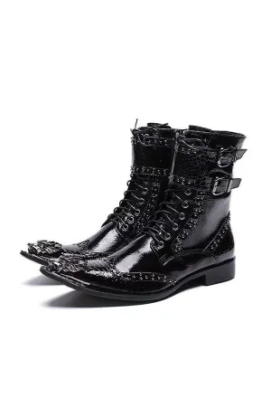 Elegant Pointed-Toe Men's Ankle Boots