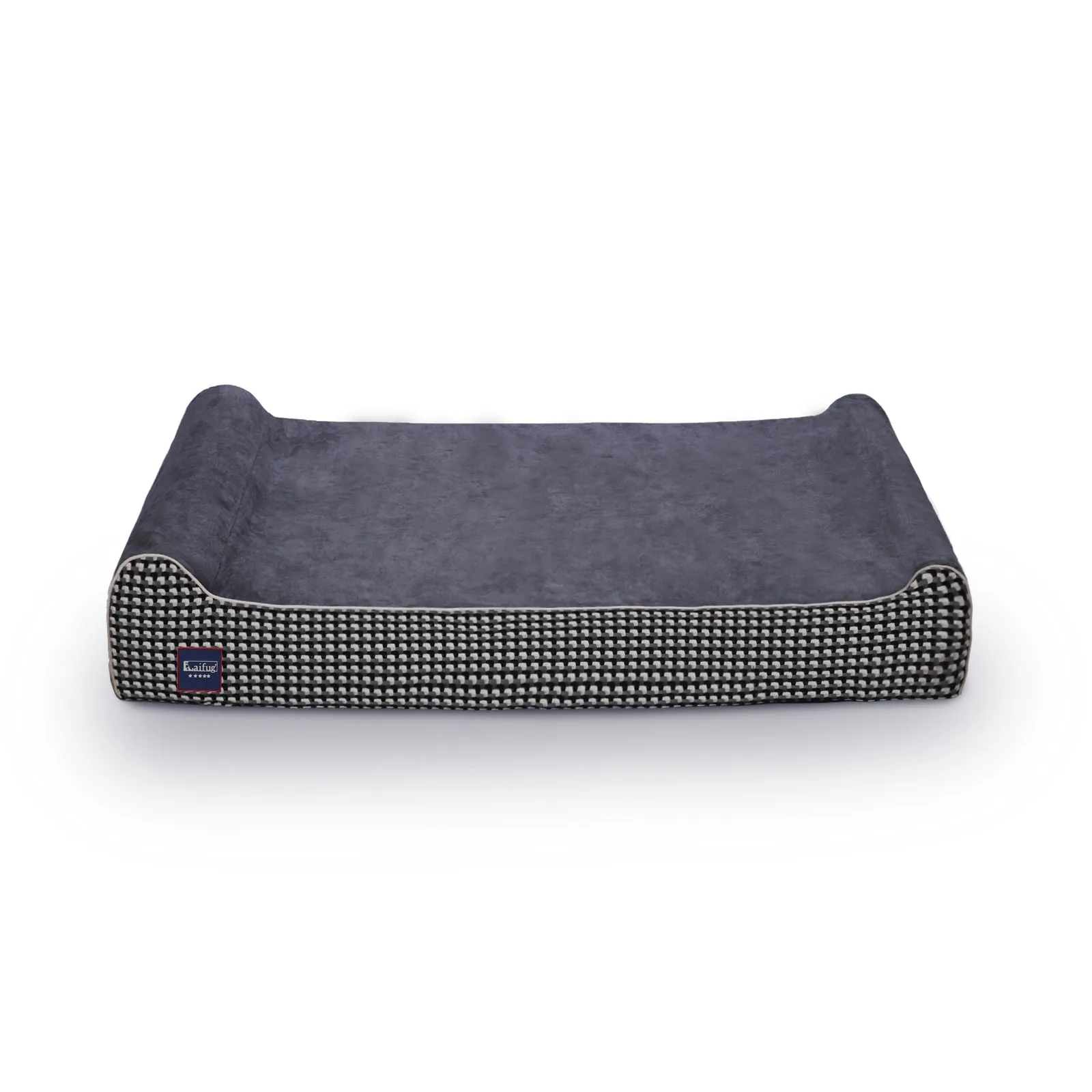 Extra-Large Double Pillow Orthopedic Dog Bed | Checkered Design