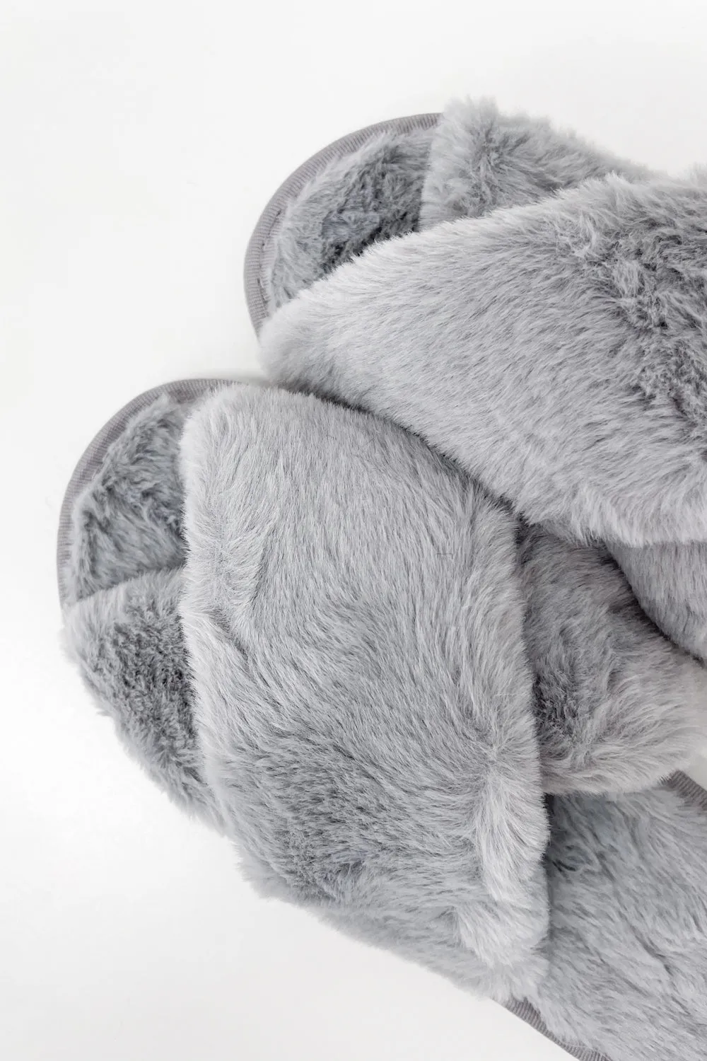 Gigi Fluffy Slippers - Grey