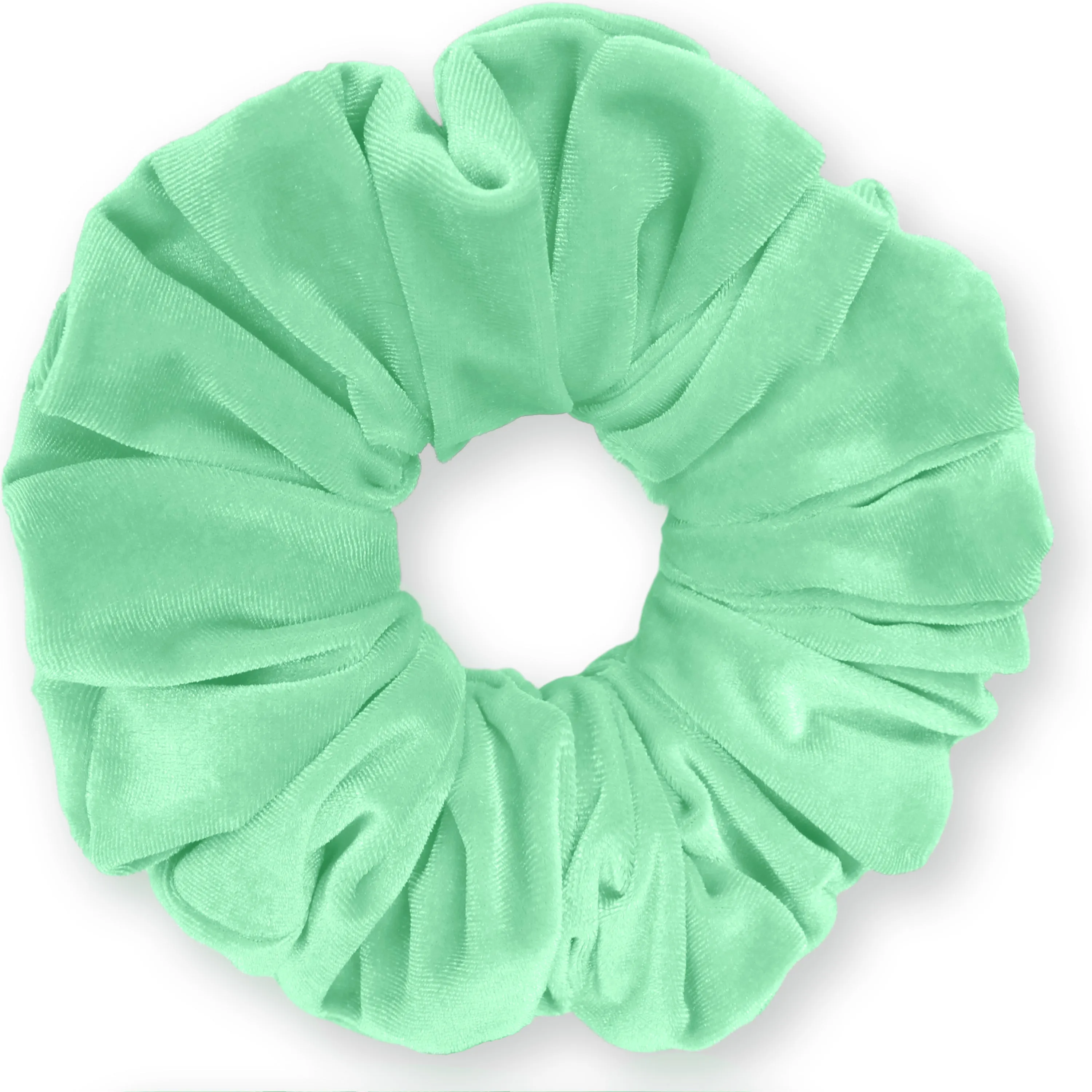 KING SIZE Velvet Scrunchies XXL Oversized Ponytail Holder Made in the USA Green Mint