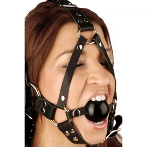 Leather Ball Gag Harness