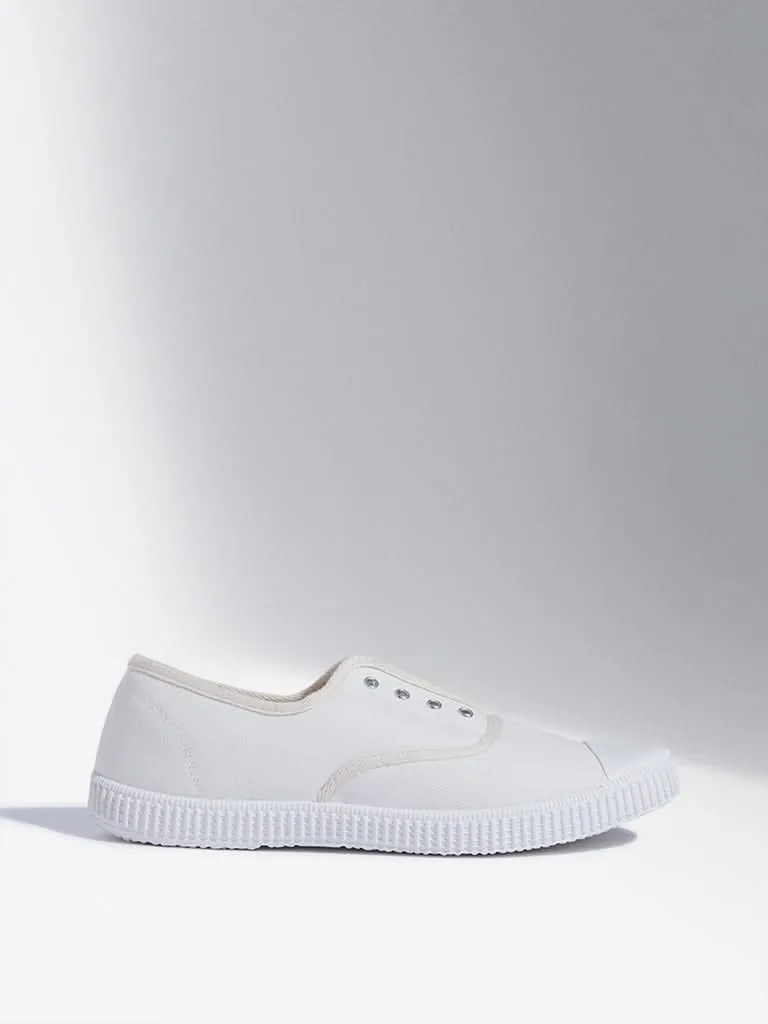 LUNA BLU White Canvas Shoes