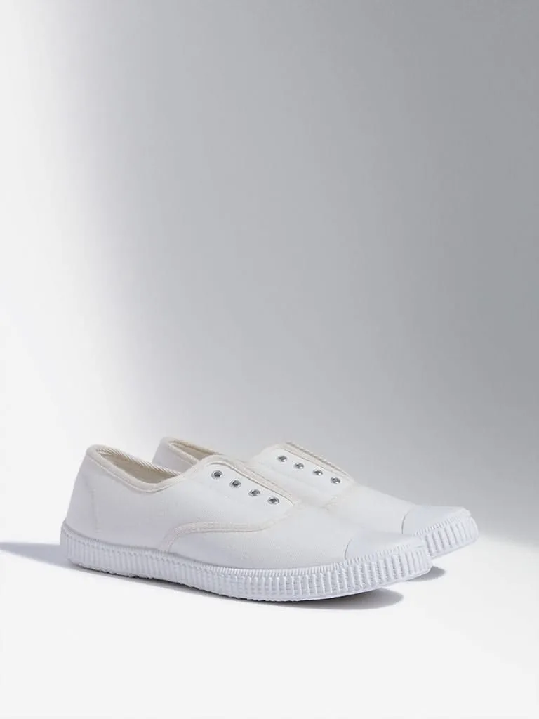 LUNA BLU White Canvas Shoes