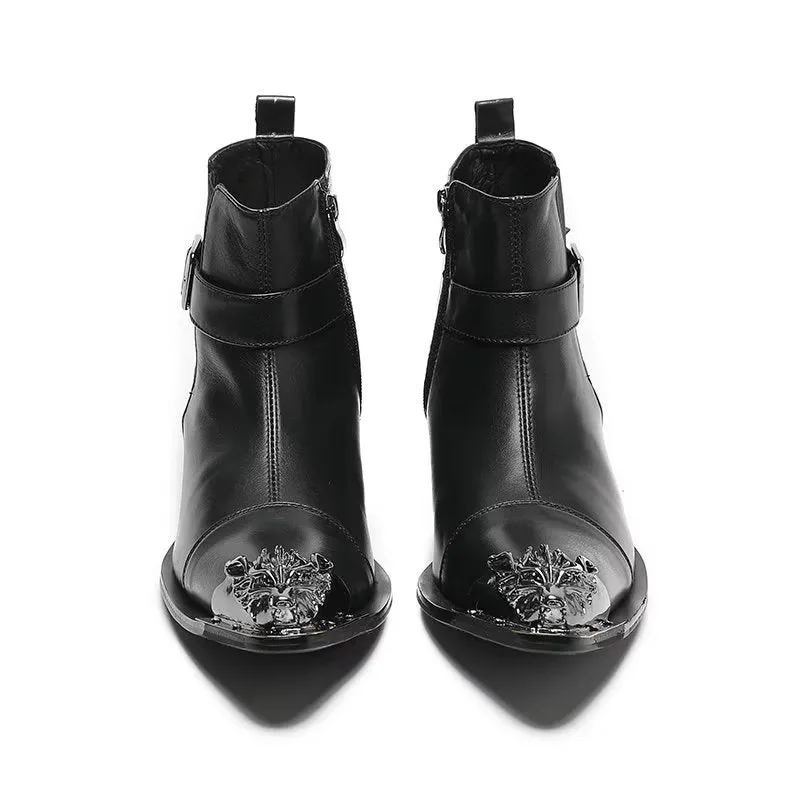 LuxeZip Genuine Leather Zipper Dress Boots