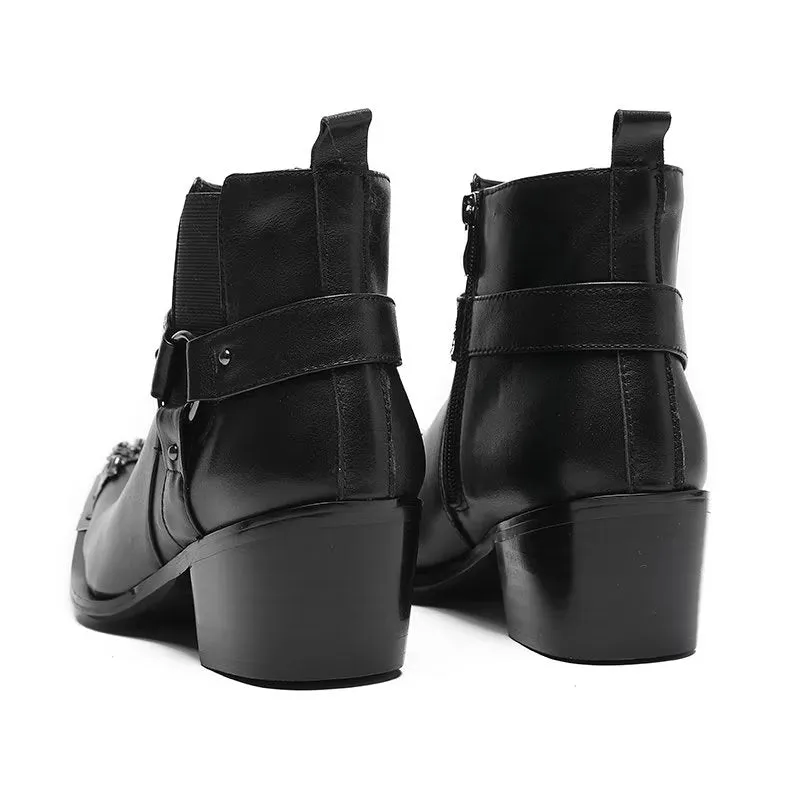 LuxeZip Genuine Leather Zipper Dress Boots