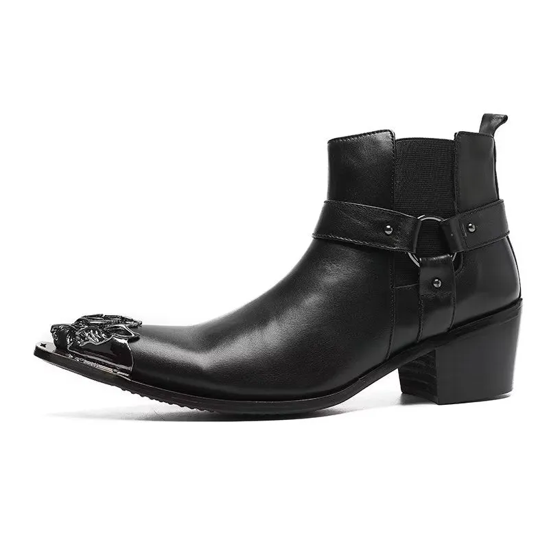 LuxeZip Genuine Leather Zipper Dress Boots