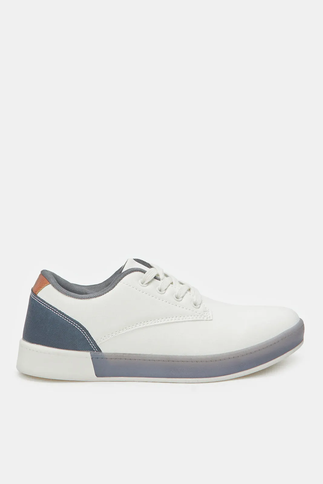 Men White Plain Sneakers