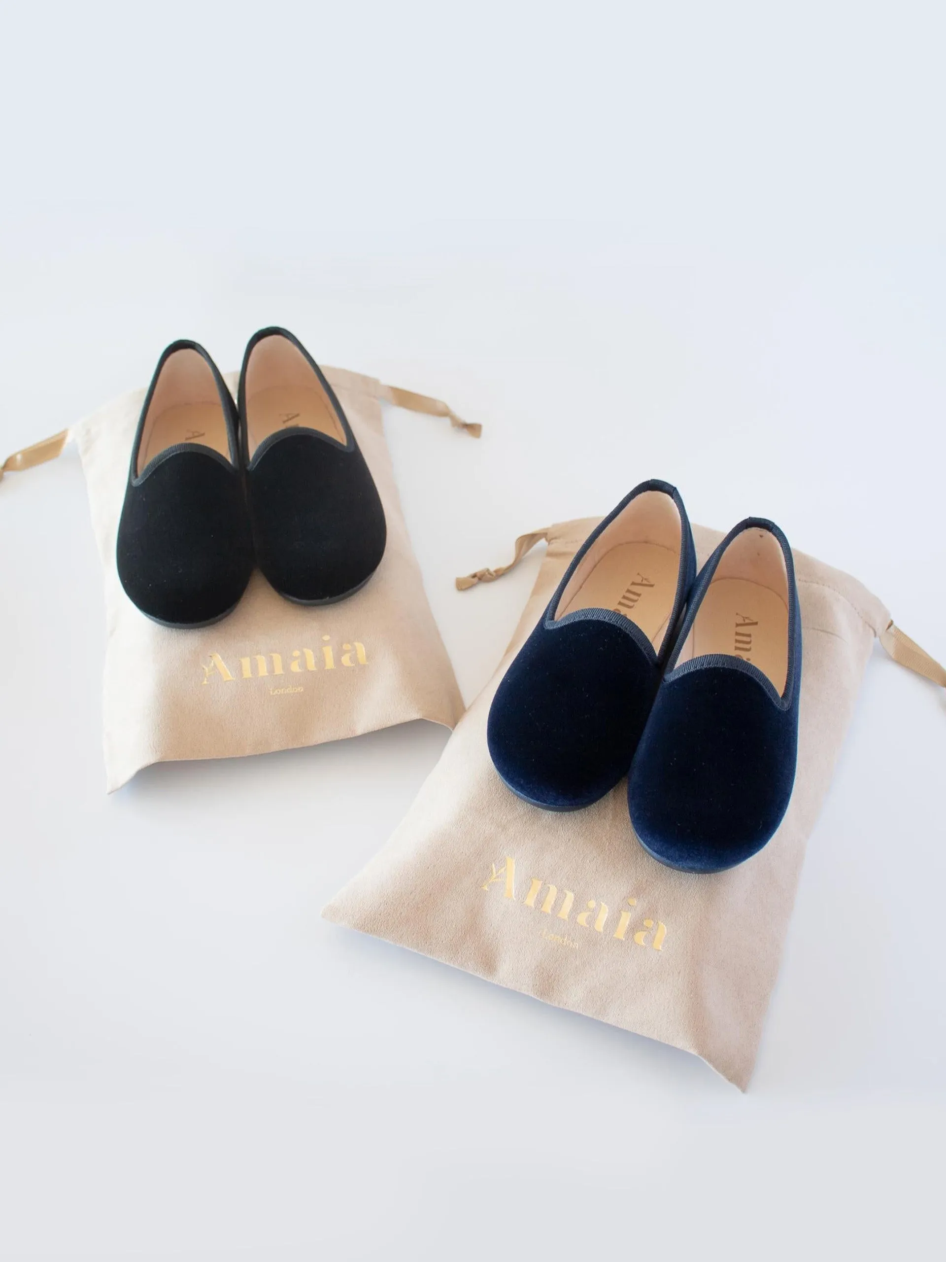 Navy vvelvet slipper shoes