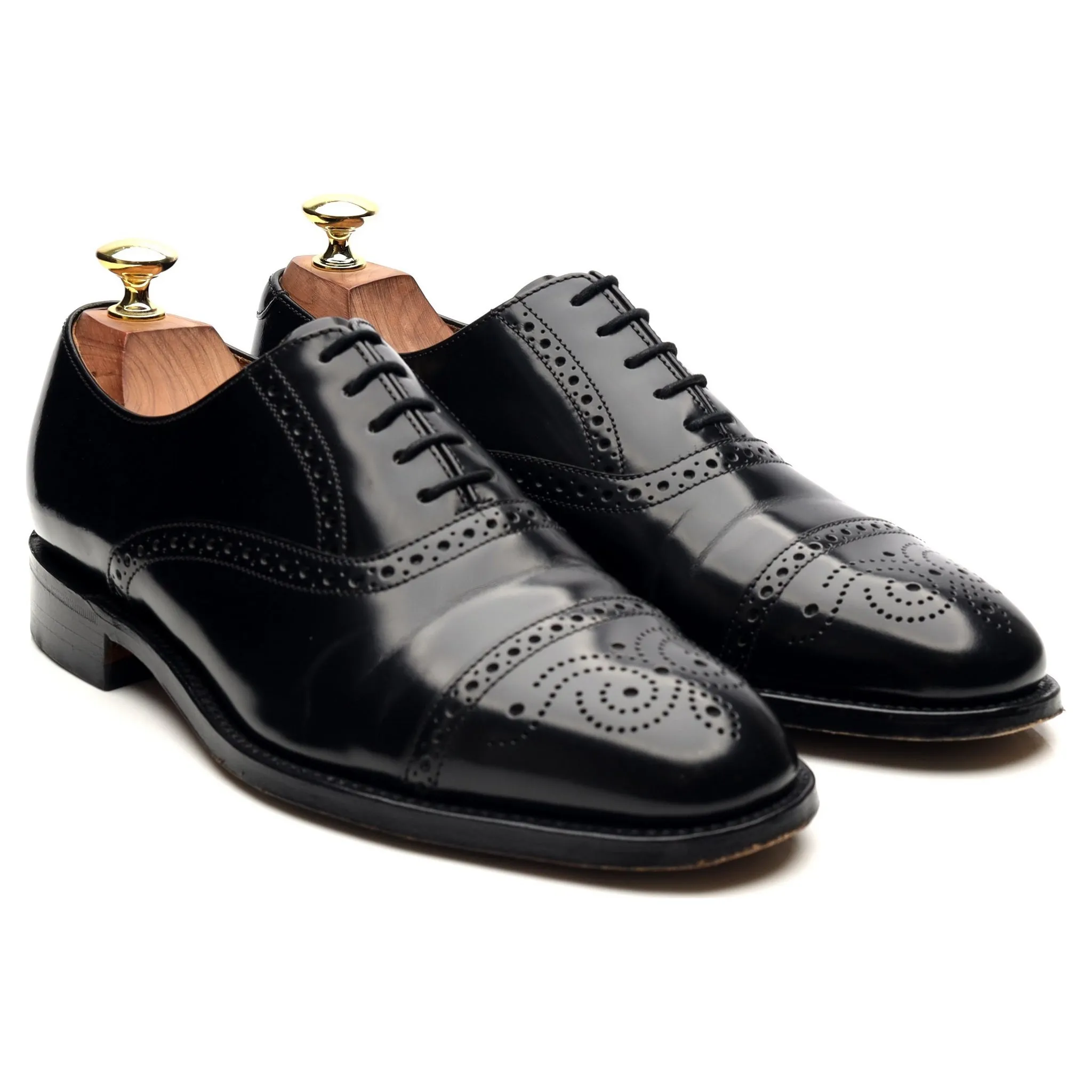 'Oban' Black Leather Oxford Brogues UK 7