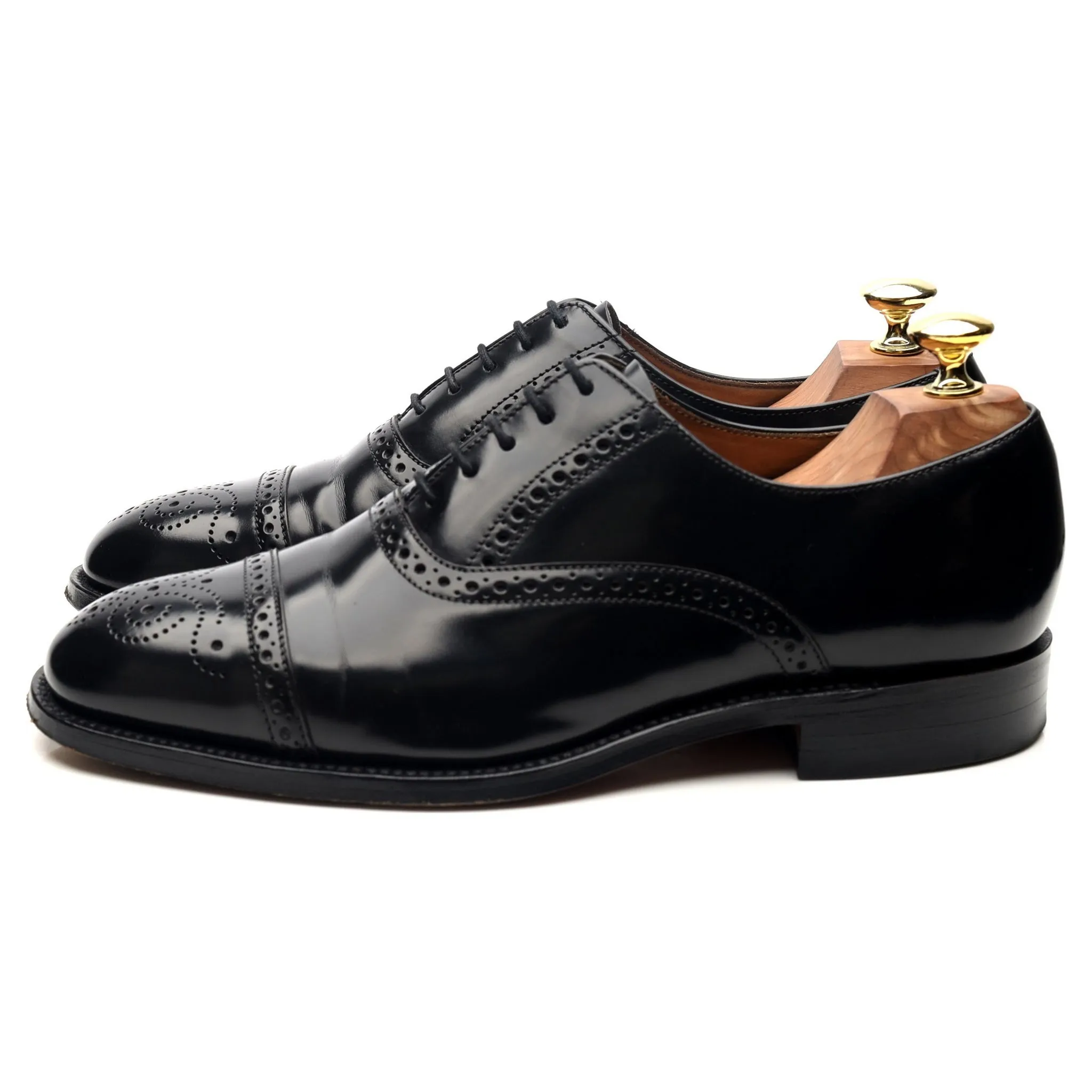 'Oban' Black Leather Oxford Brogues UK 7