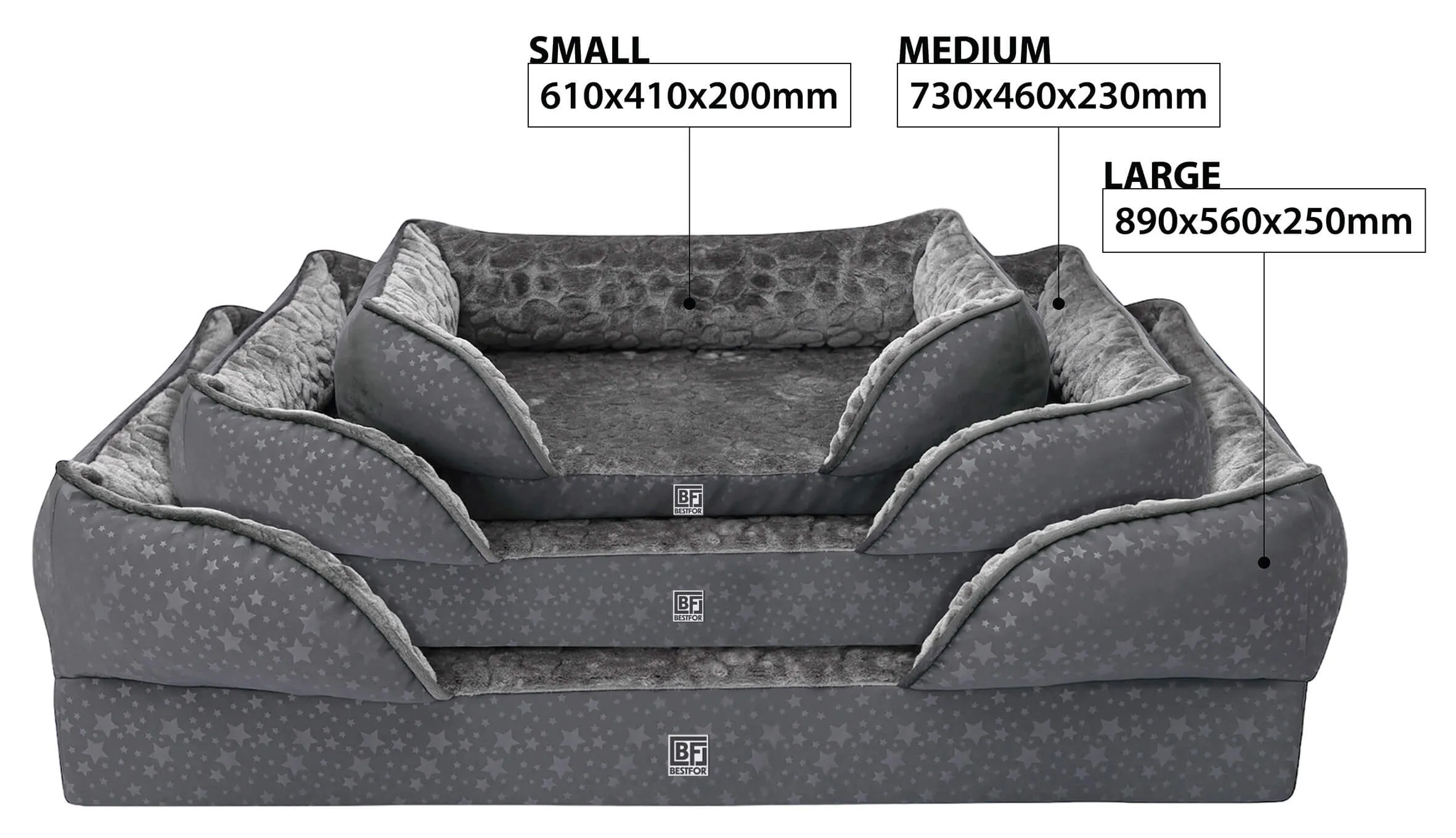 Orthopedic Dog Sofa Bed with Bamboo & Charcoal Infused Memory Foam