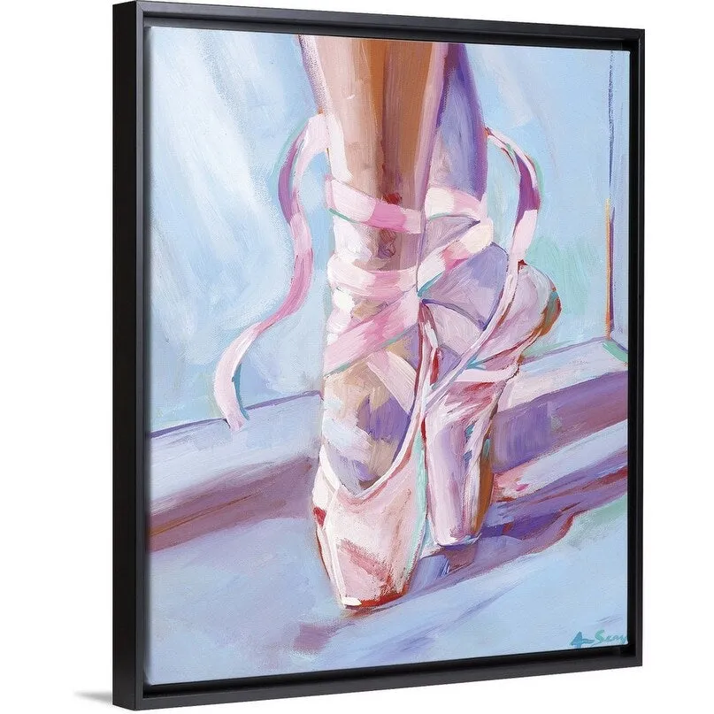 "Ballet Shoes" Black Float Frame Canvas Art