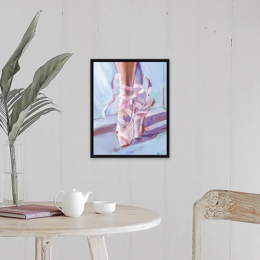 "Ballet Shoes" Black Float Frame Canvas Art