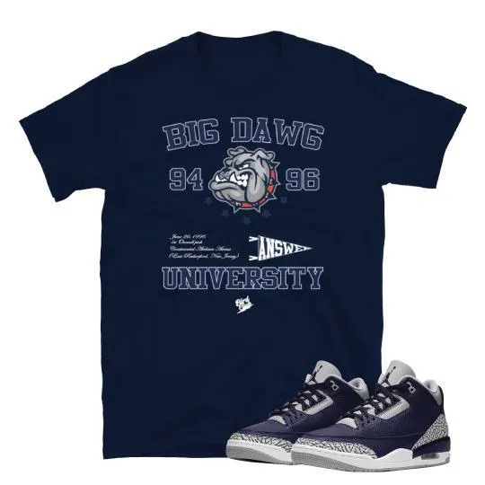 Retro 3 Georgetown University Shirt