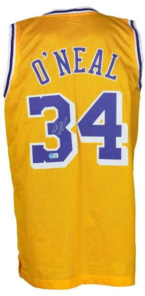 Shaquille O'Neal Signed Custom Yellow Pro Style Basketball Jersey BAS