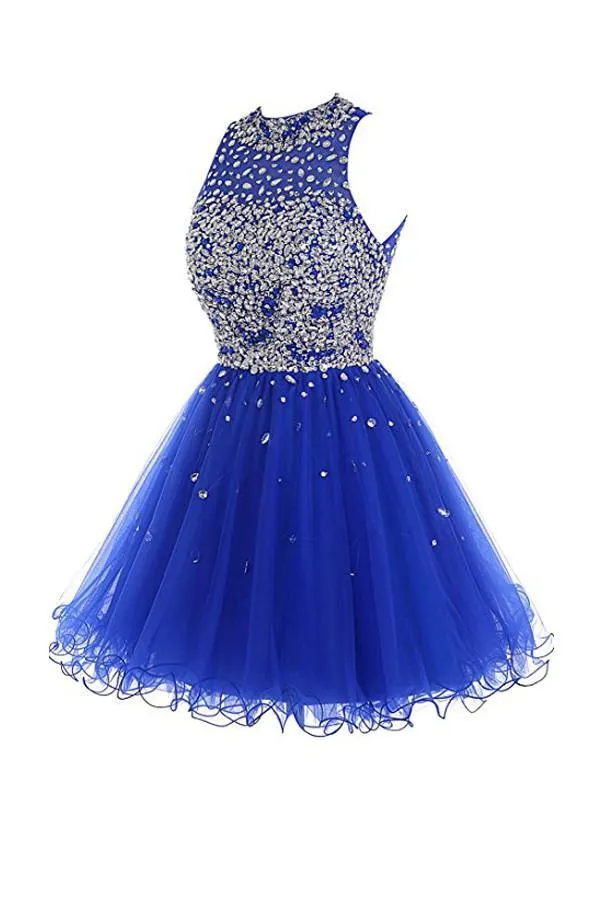 Short Tulle Beading Homecoming Dress Prom Gown  PG037