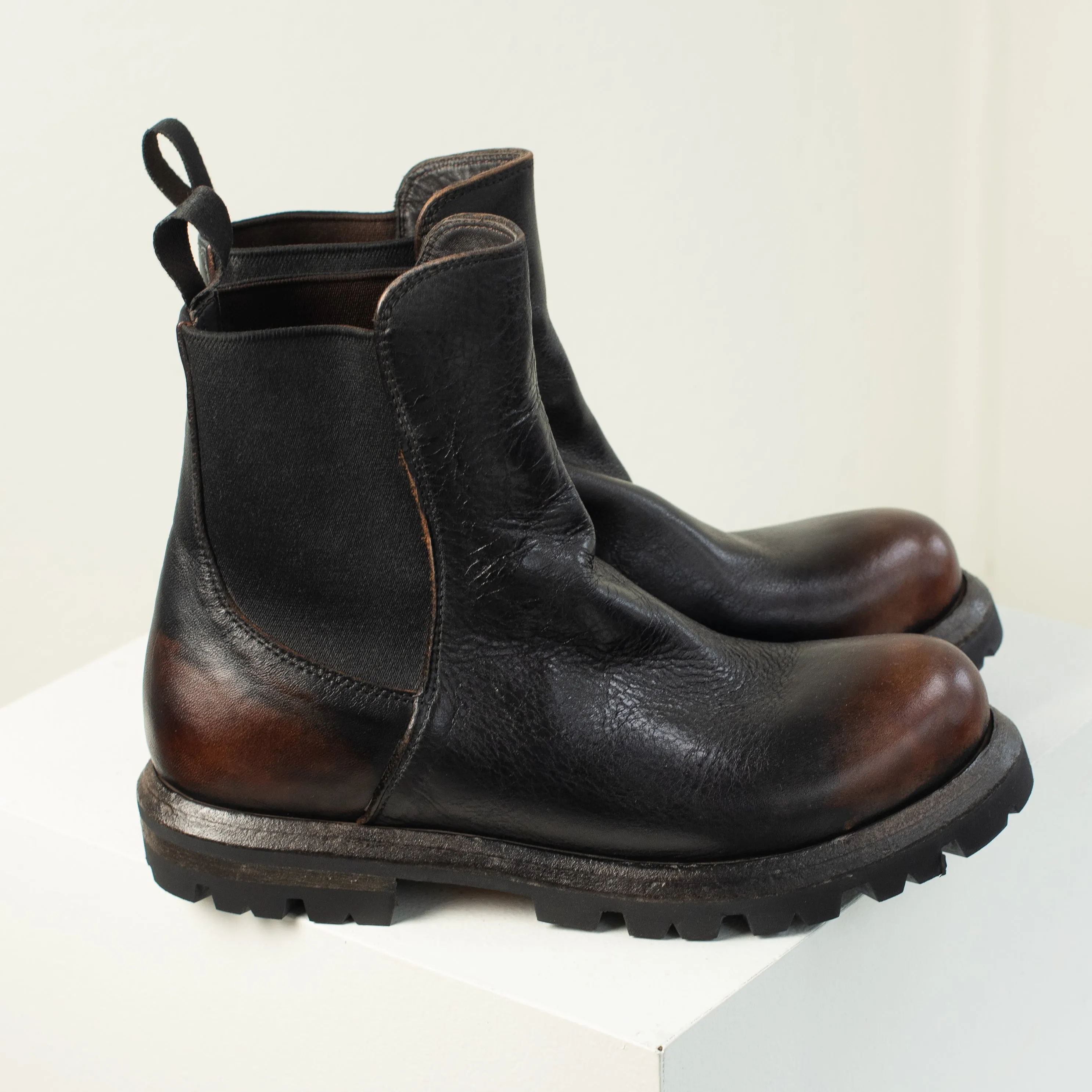 Shoto Pull On Ankle Boot (burnished dark  brown)