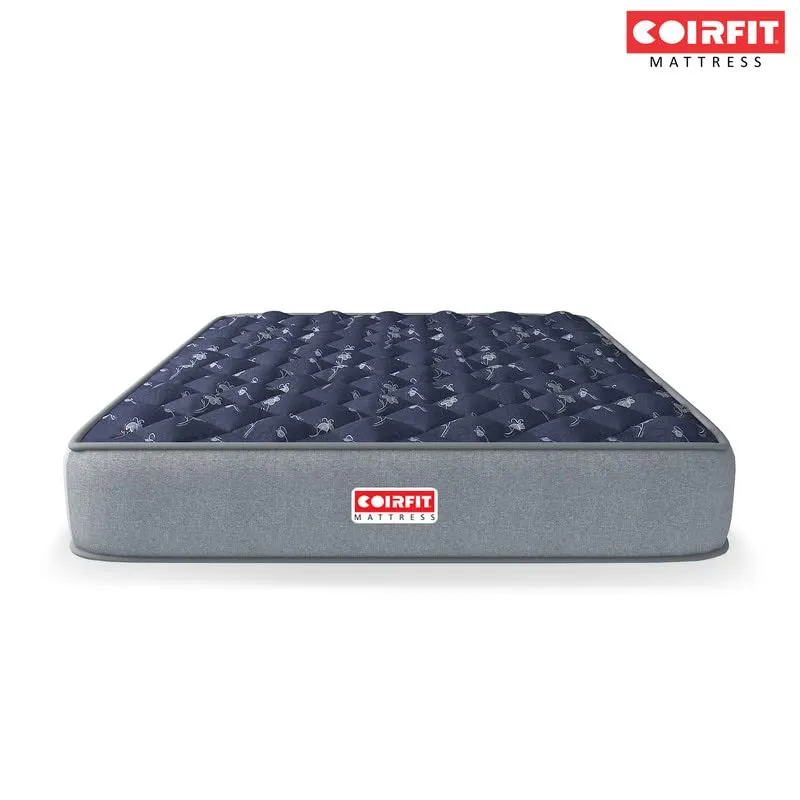 SLEEPSPA BY COIRFIT Euphoria Normal Top 10 Inch Single Size Bonnell Spring Mattress with 6 year Warranty | Orthopedic Pro - Doctor Recommended | Pressure Relieving | PU Foam for Support(Blue,78X30X10)