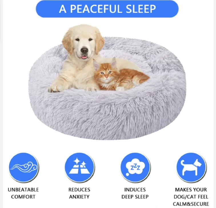 Super Fluffy Plush Warm Comfortable Soft Calming Dog Bed