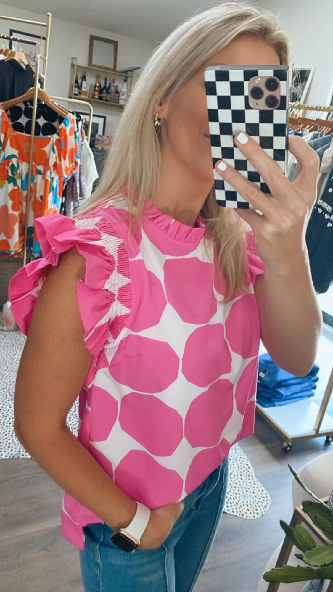 The Poppy Top in Hot Pink