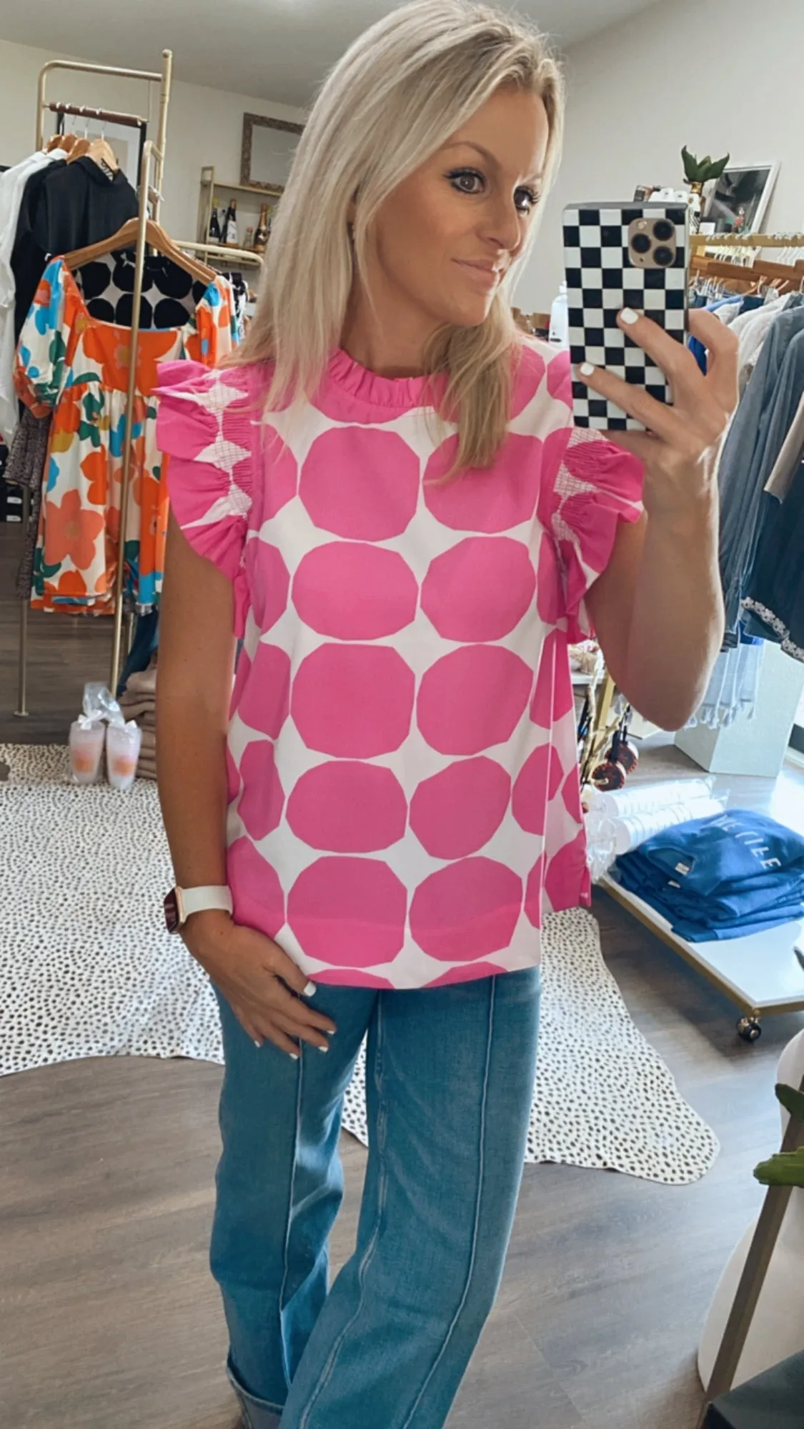 The Poppy Top in Hot Pink